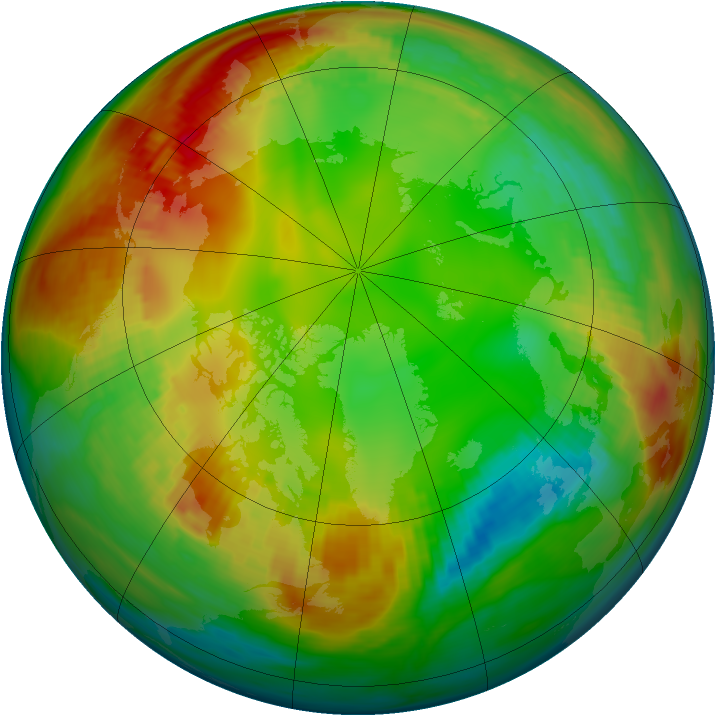 Arctic ozone map for 21 January 1981